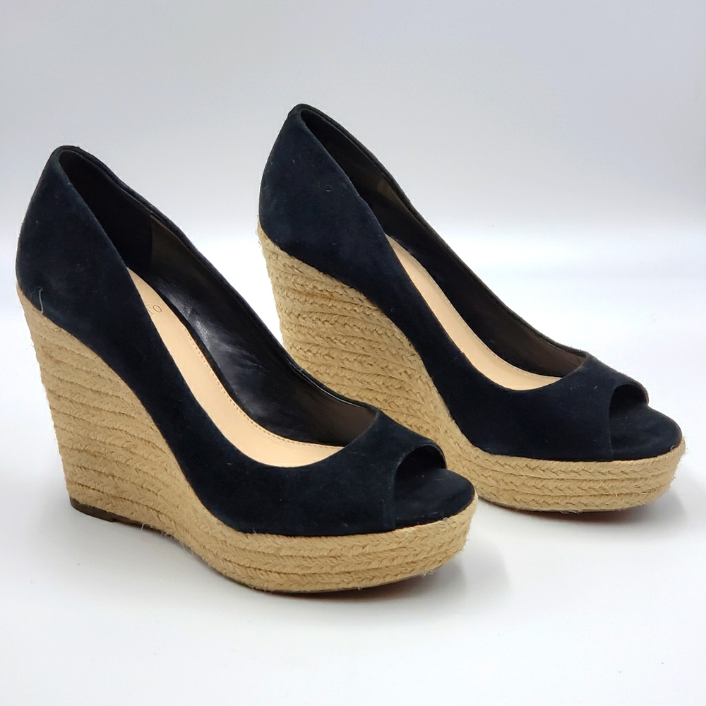 Vince Camuto Black Suede Platform Espadrille